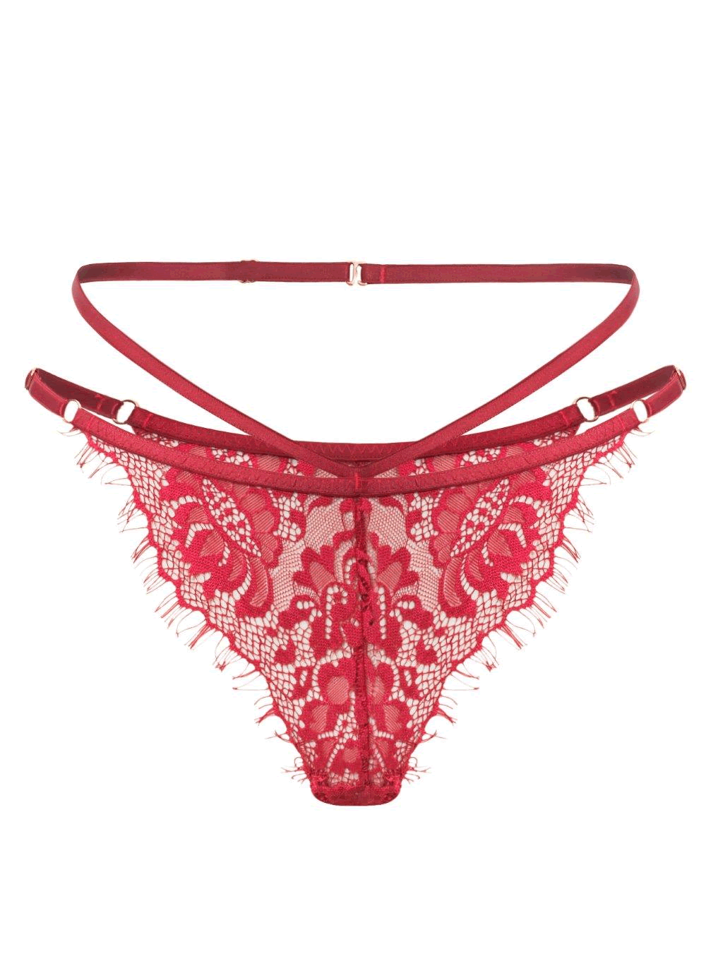 Forever Young Red Strappy Lace Thong